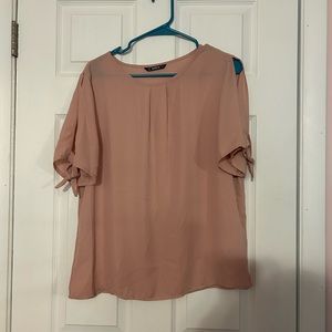 Dress blouse front and shoulder detail